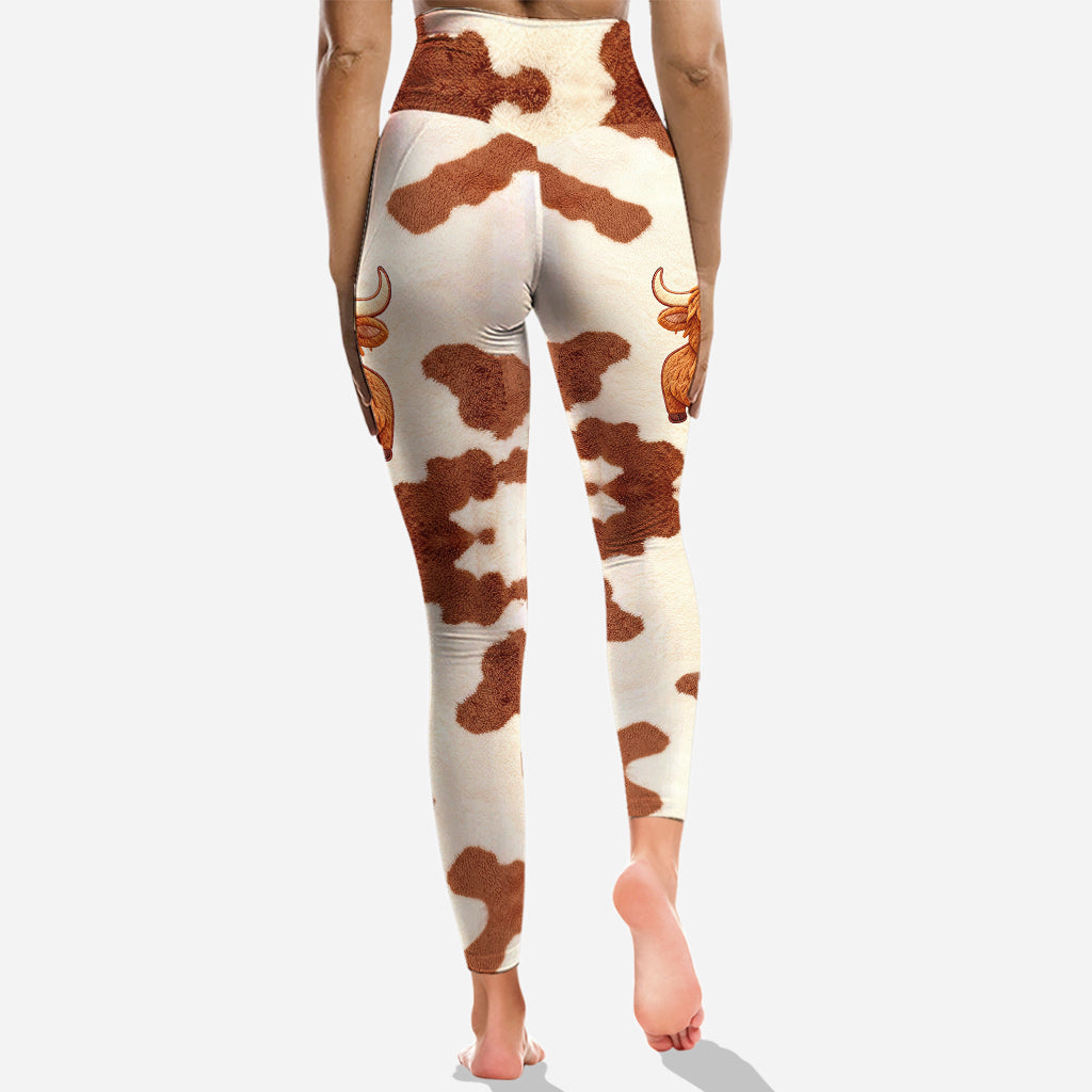 Cute Highland Cow - Personalized Highland Cow Hoodie and Leggings