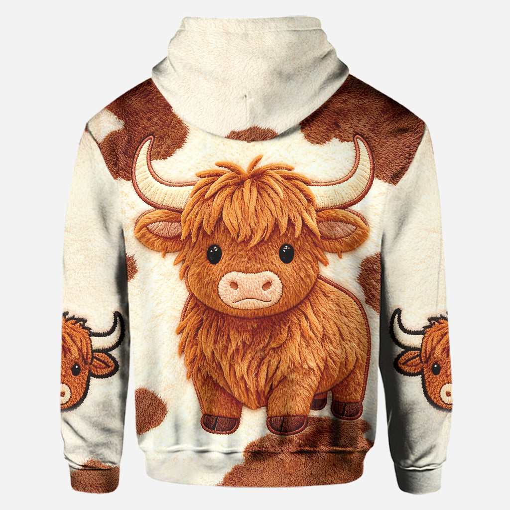 Cute Highland Cow - Personalized Highland Cow Hoodie and Leggings