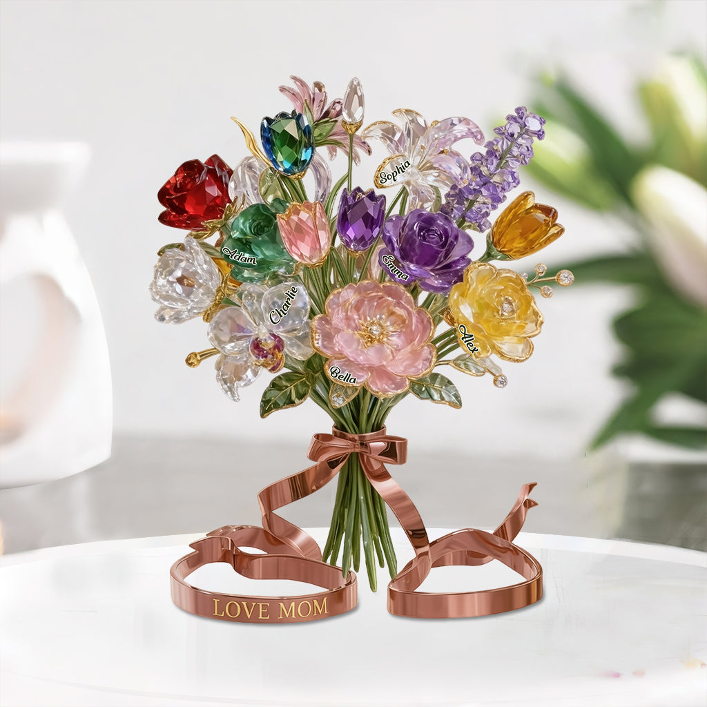 Gift For Mom, Grandma, Step-mom - Personalized Mother Custom Shaped Acrylic Plaque