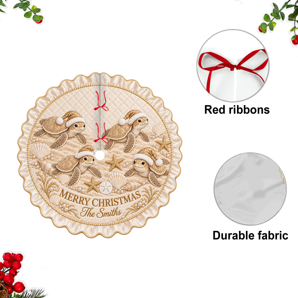 Magical Time of The Year Turtle Lovers - Personalized Turtle Shaped Tree Skirt