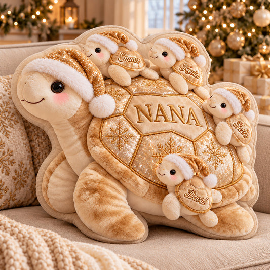 Grandma Turtle - Personalized Turtle Premium Faux Fur Pillow