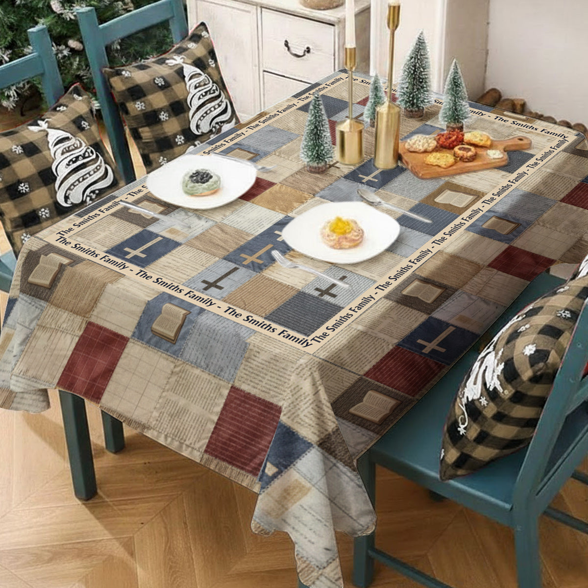 Patchwork Of Faith - Personalized Christian Table Cloth Cover
