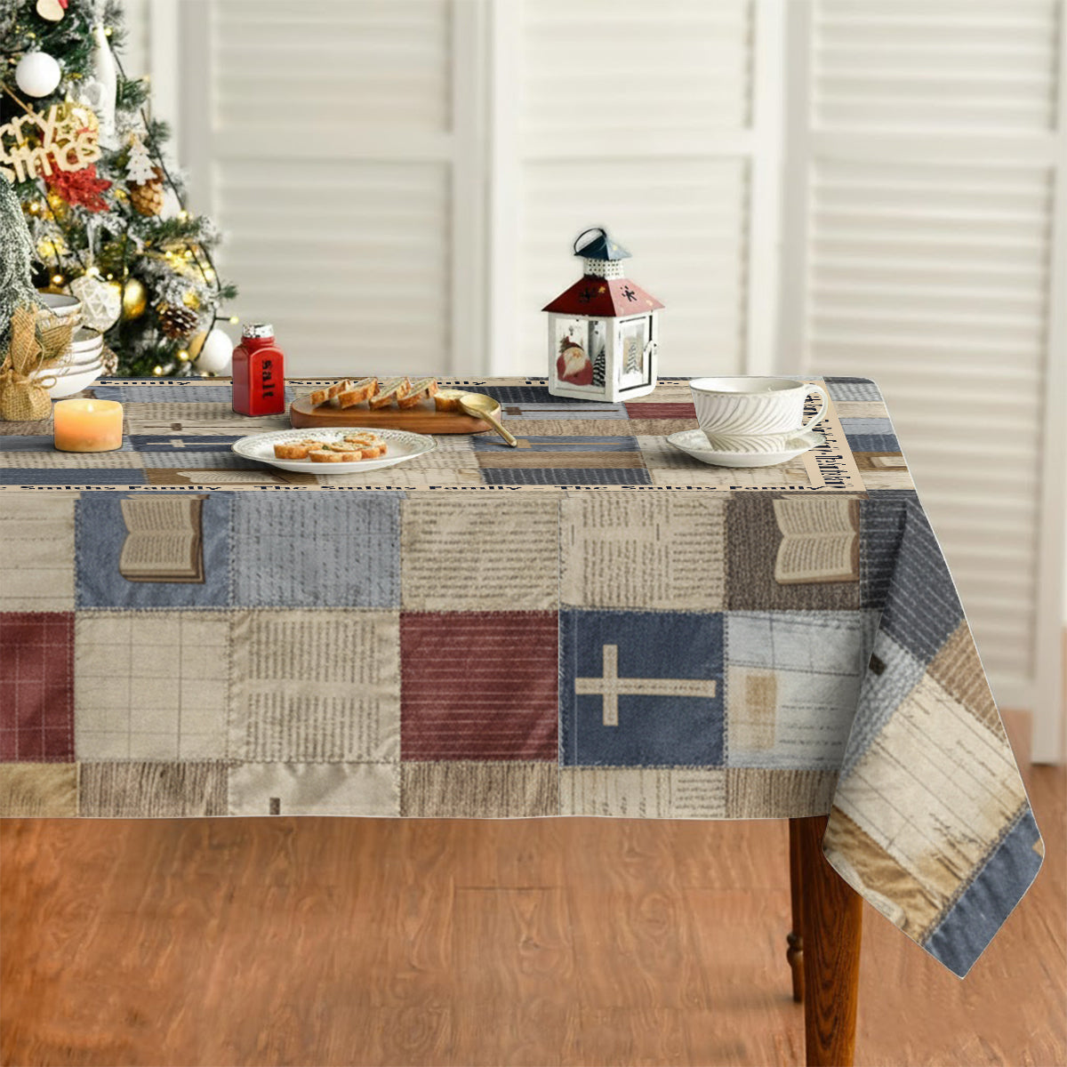 Patchwork Of Faith - Personalized Christian Table Cloth Cover