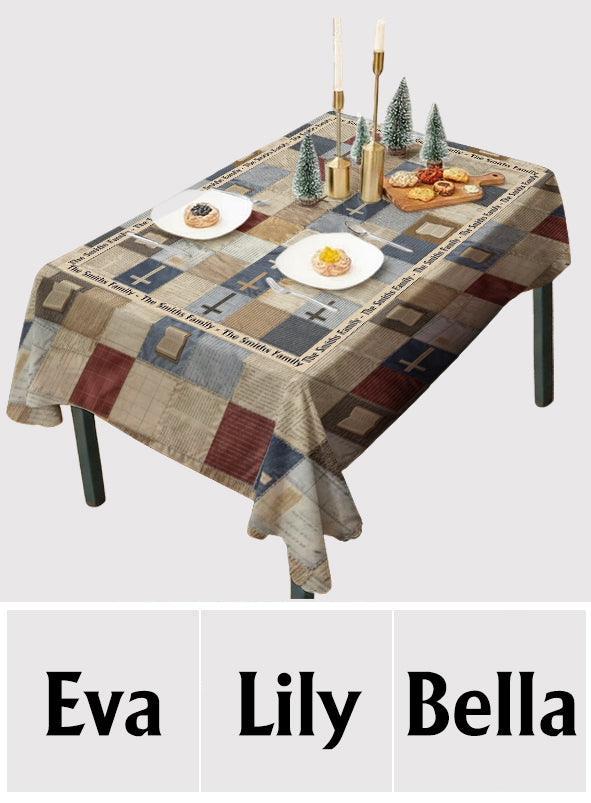 Patchwork Of Faith - Personalized Christian Table Cloth Cover