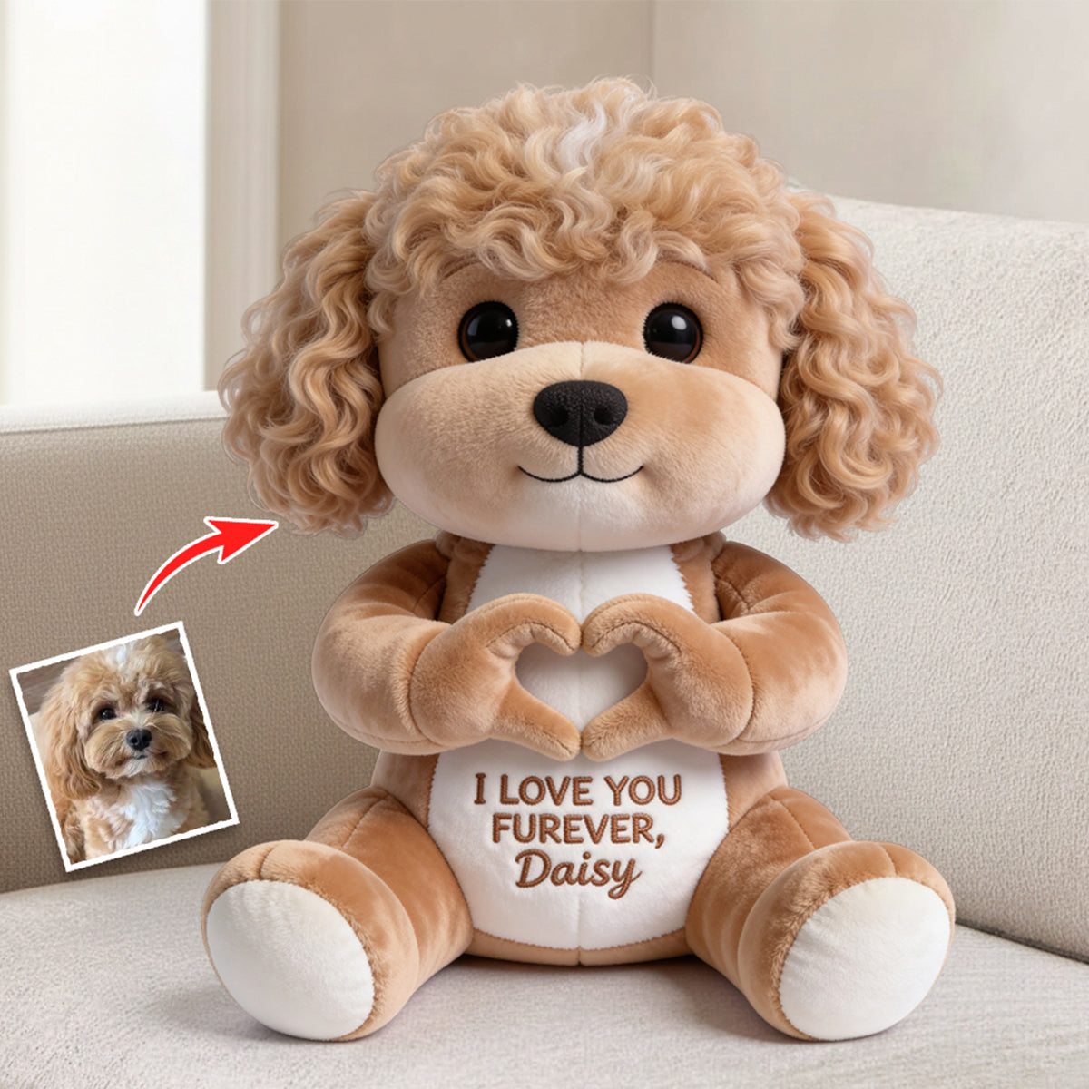 Forever Love - Personalized Dog Premium Faux Fur Pillow