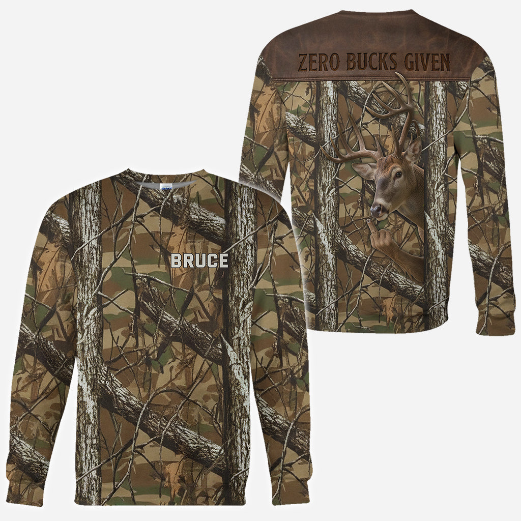 Zero Bucks Given - Personalized Hunting All Over Shirt