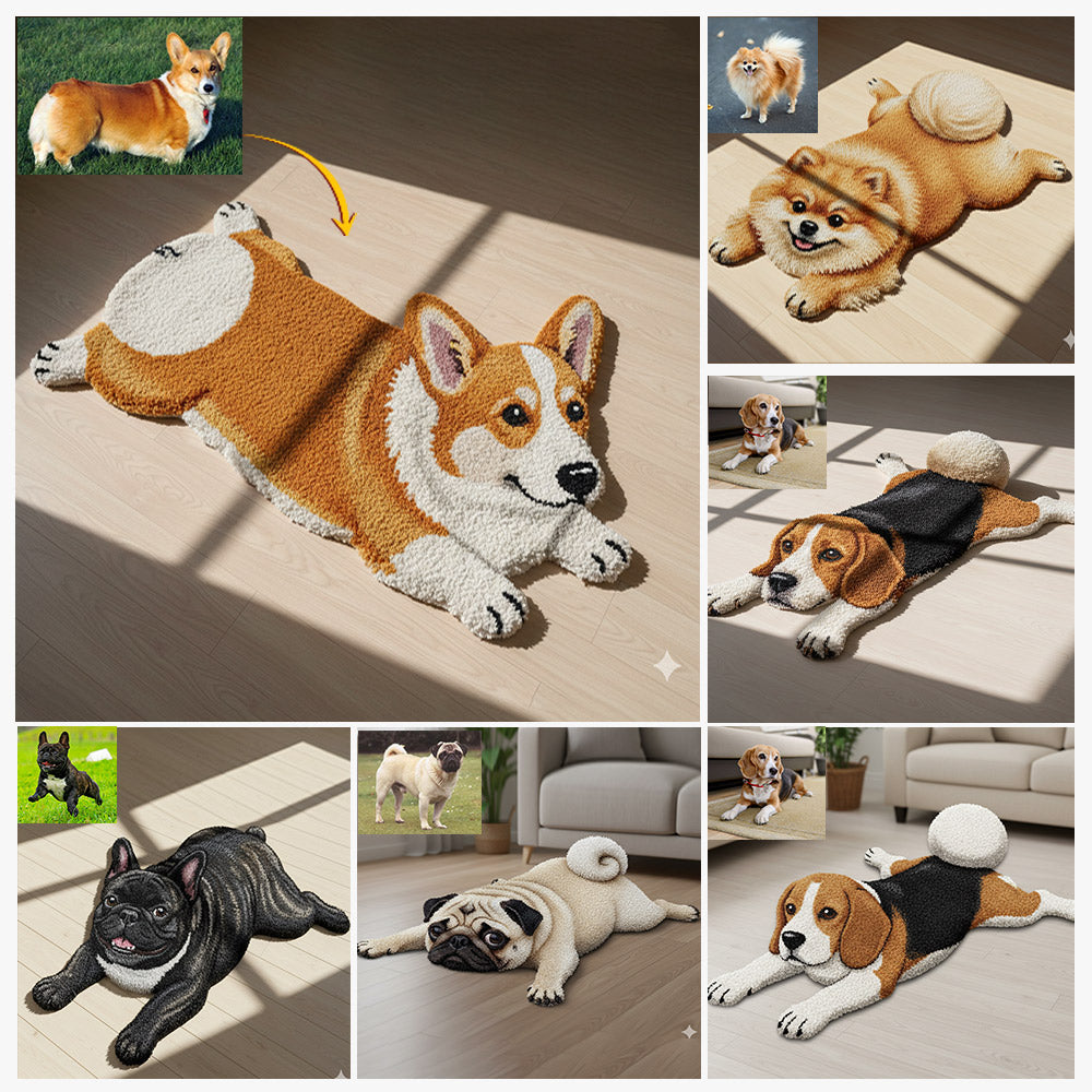 Cute Dog - Personalized Dog Non-Slip Tufted Rug