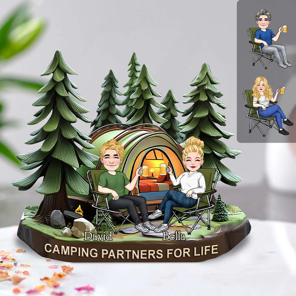 Camping Partners For Life - Personalized Camping Custom Shaped Acrylic Plaque
