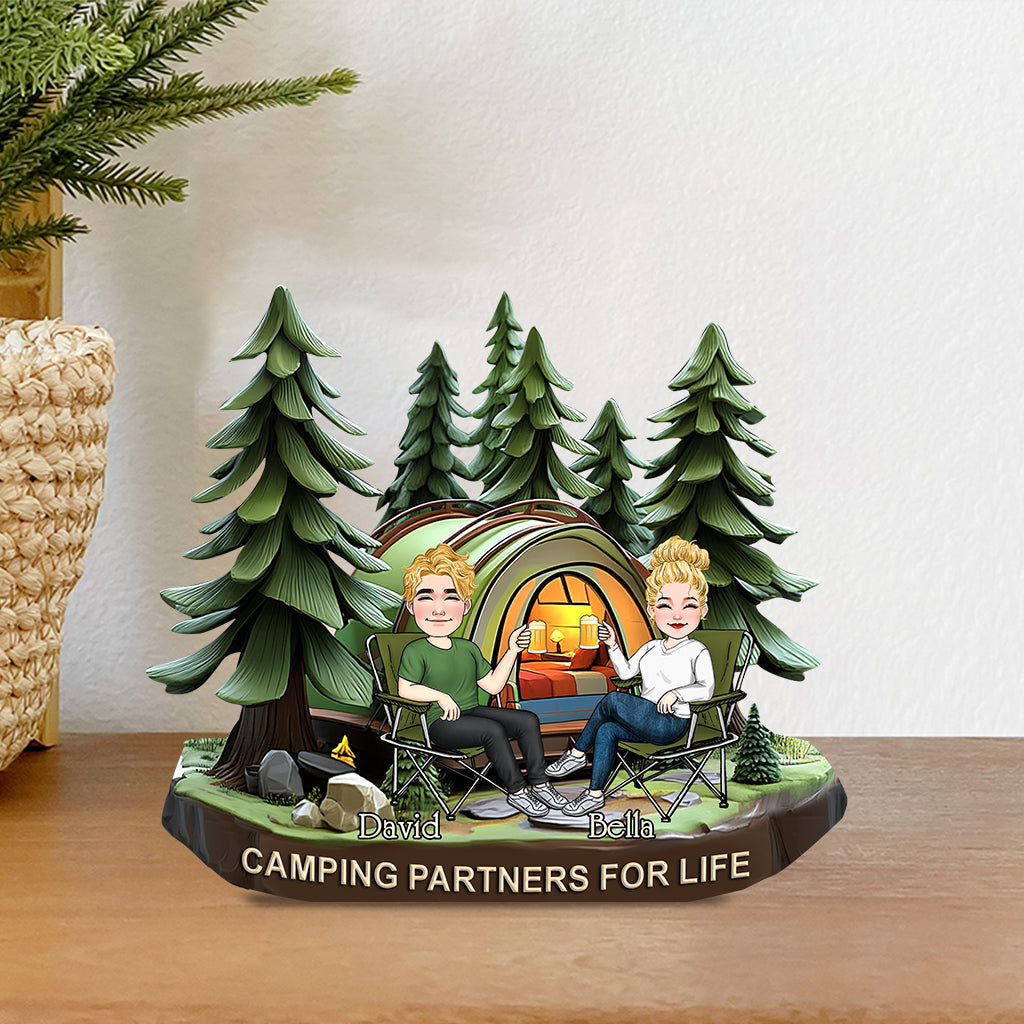 Camping Partners For Life - Personalized Camping Custom Shaped Acrylic Plaque