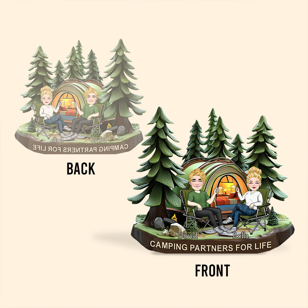 Camping Partners For Life - Personalized Camping Custom Shaped Acrylic Plaque