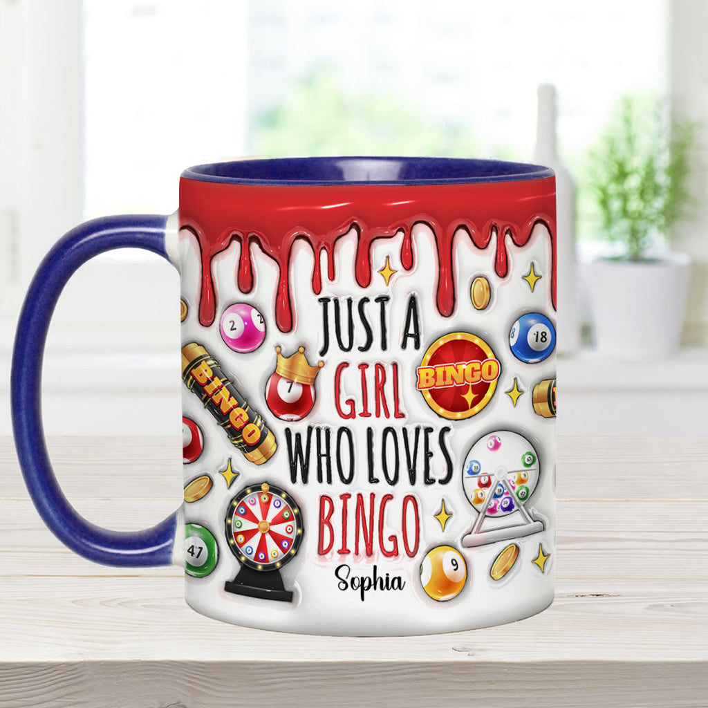 Just A Girl Who Loves Bingo - Personalized Bingo Player Accent Mug