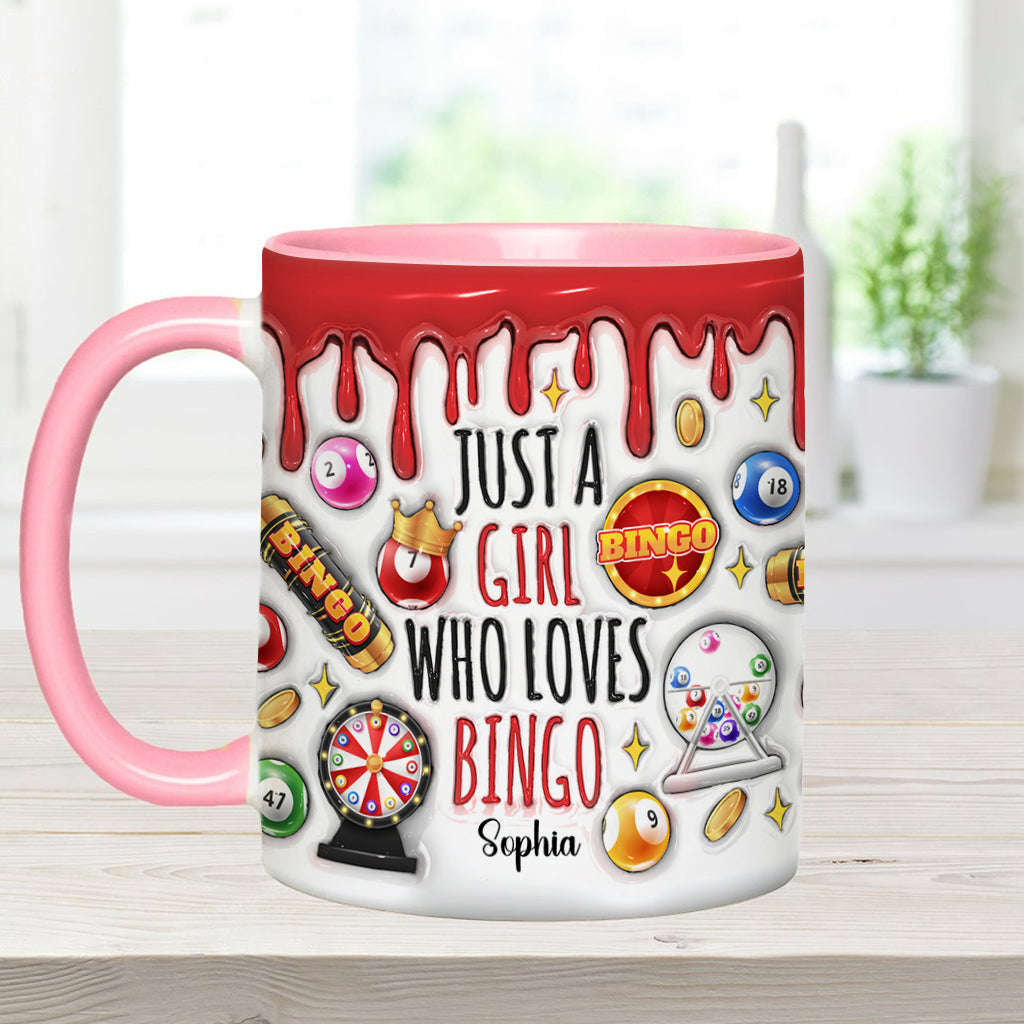 Just A Girl Who Loves Bingo - Personalized Bingo Player Accent Mug