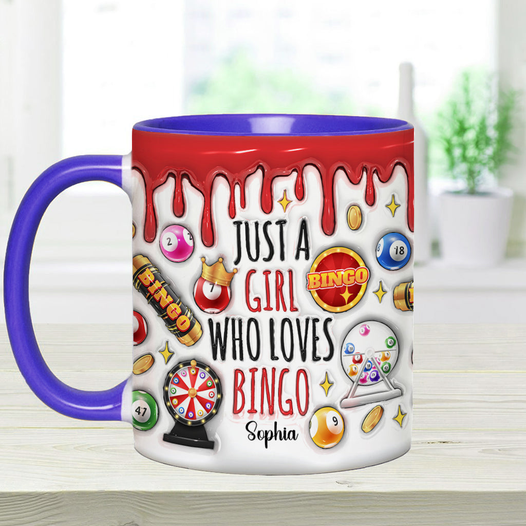 Just A Girl Who Loves Bingo - Personalized Bingo Player Accent Mug