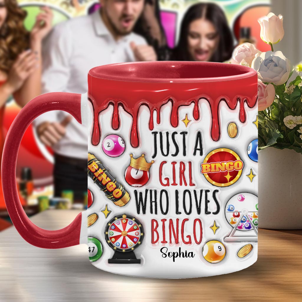 Just A Girl Who Loves Bingo - Personalized Bingo Player Accent Mug