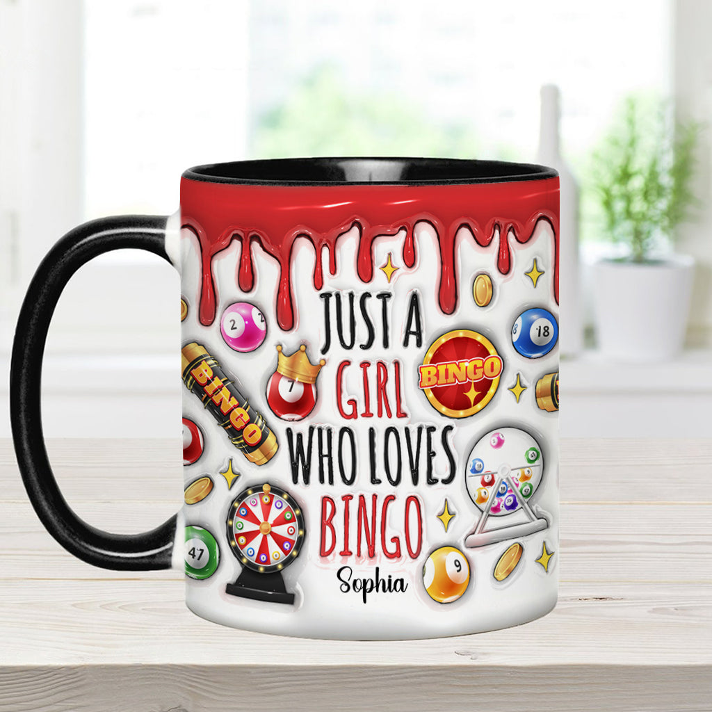 Just A Girl Who Loves Bingo - Personalized Bingo Player Accent Mug