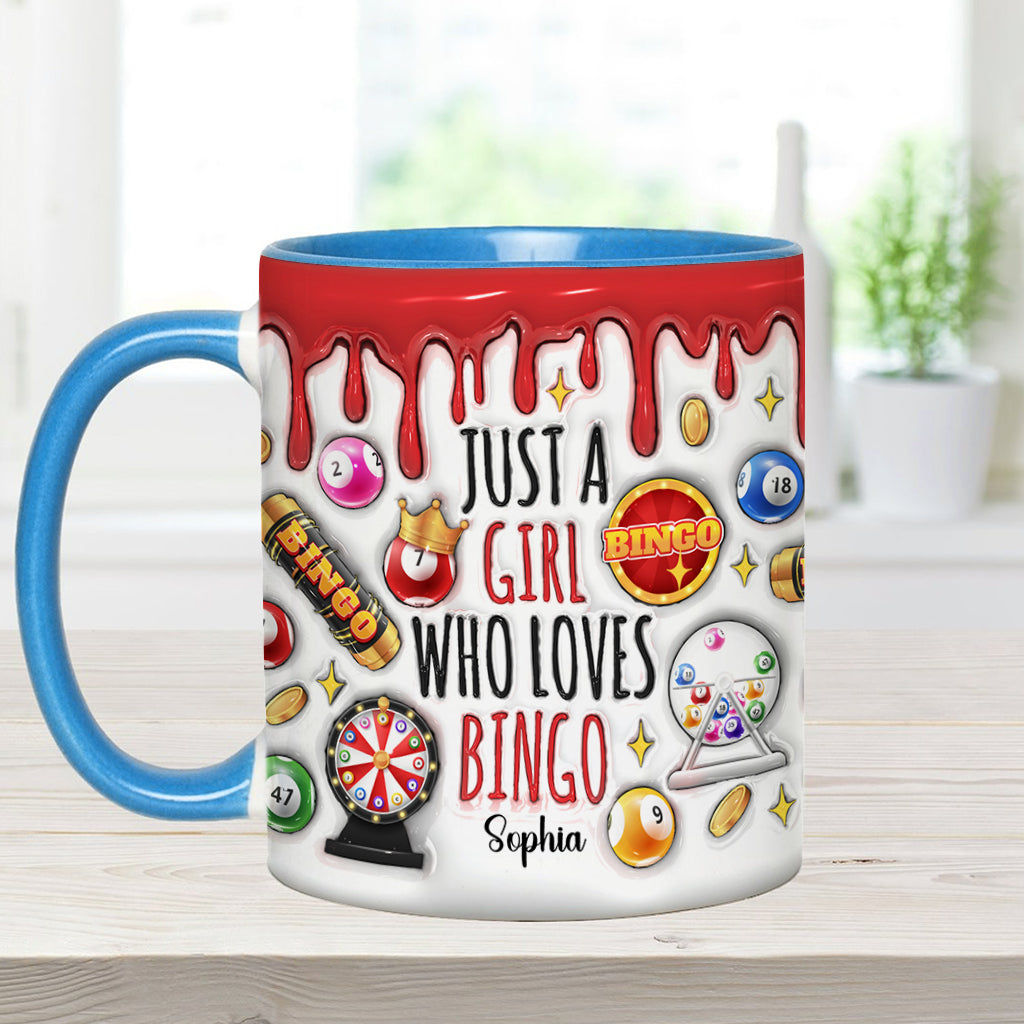 Just A Girl Who Loves Bingo - Personalized Bingo Player Accent Mug