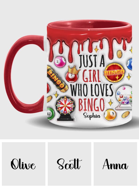 Just A Girl Who Loves Bingo - Personalized Bingo Player Accent Mug