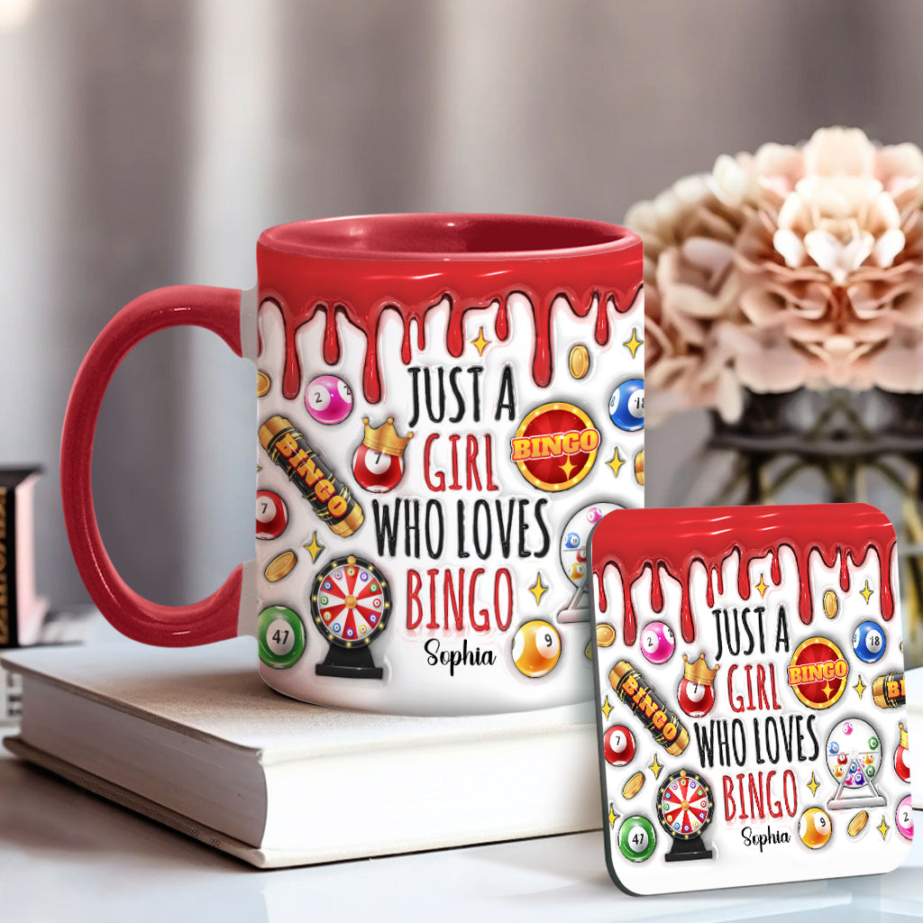 Just A Girl Who Loves Bingo - Personalized Bingo Player Accent Mug