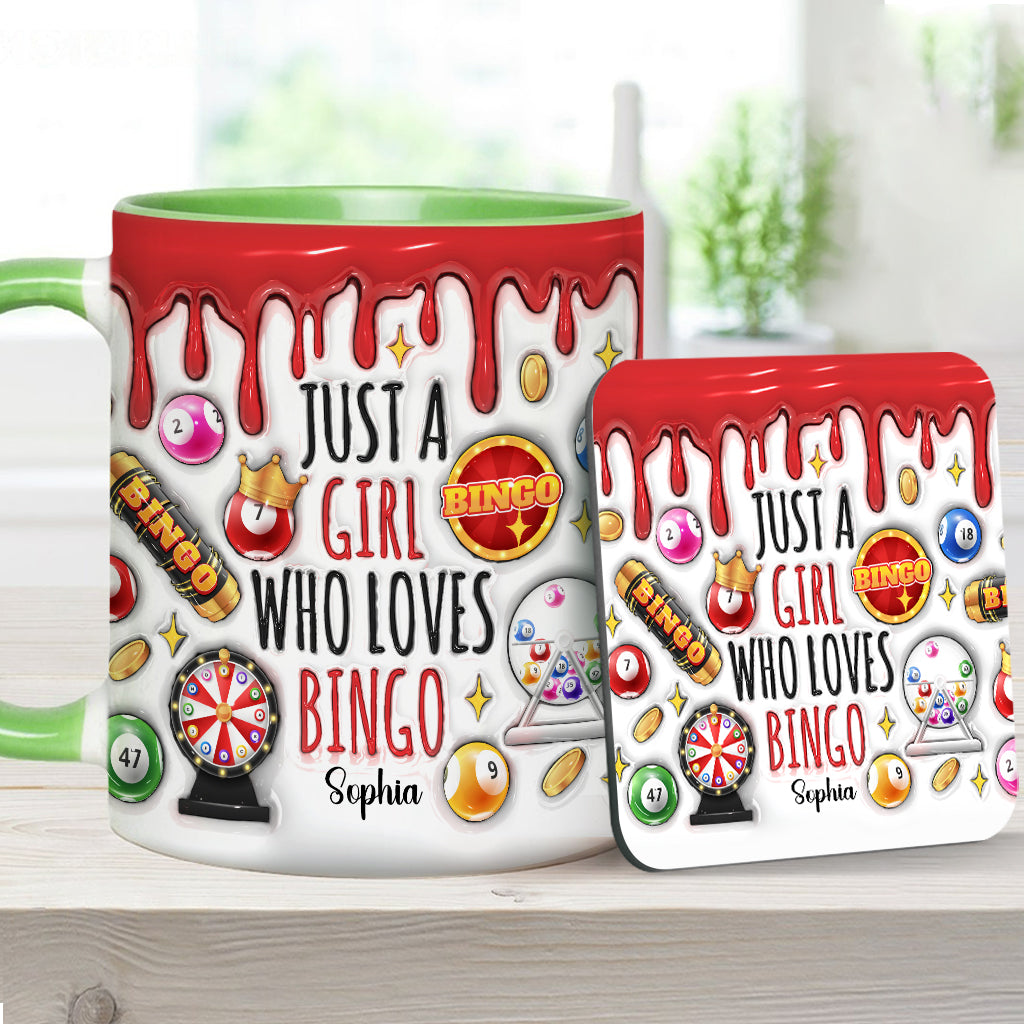 Just A Girl Who Loves Bingo - Personalized Bingo Player Accent Mug