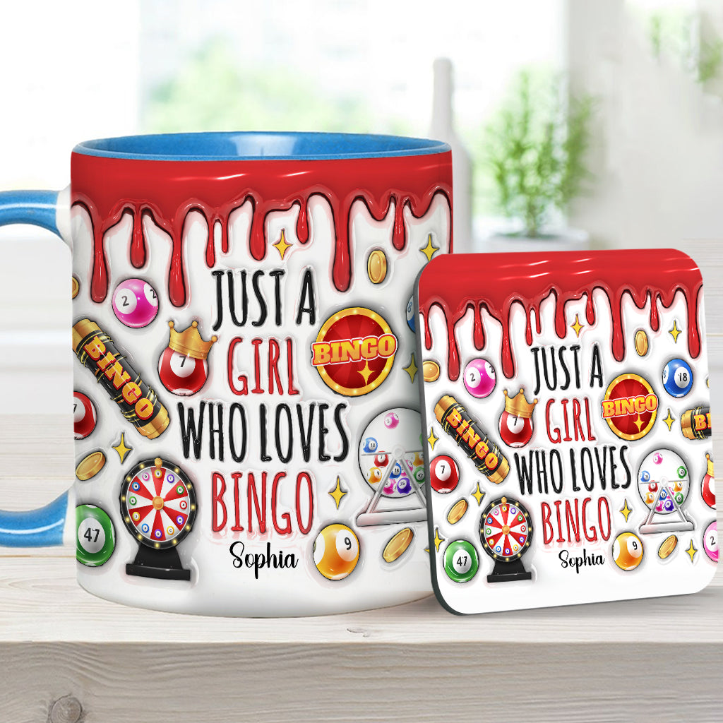 Just A Girl Who Loves Bingo - Personalized Bingo Player Accent Mug