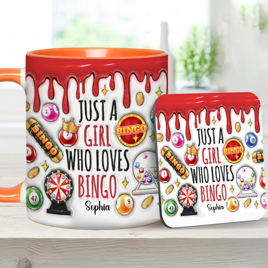 Just A Girl Who Loves Bingo - Personalized Bingo Player Accent Mug