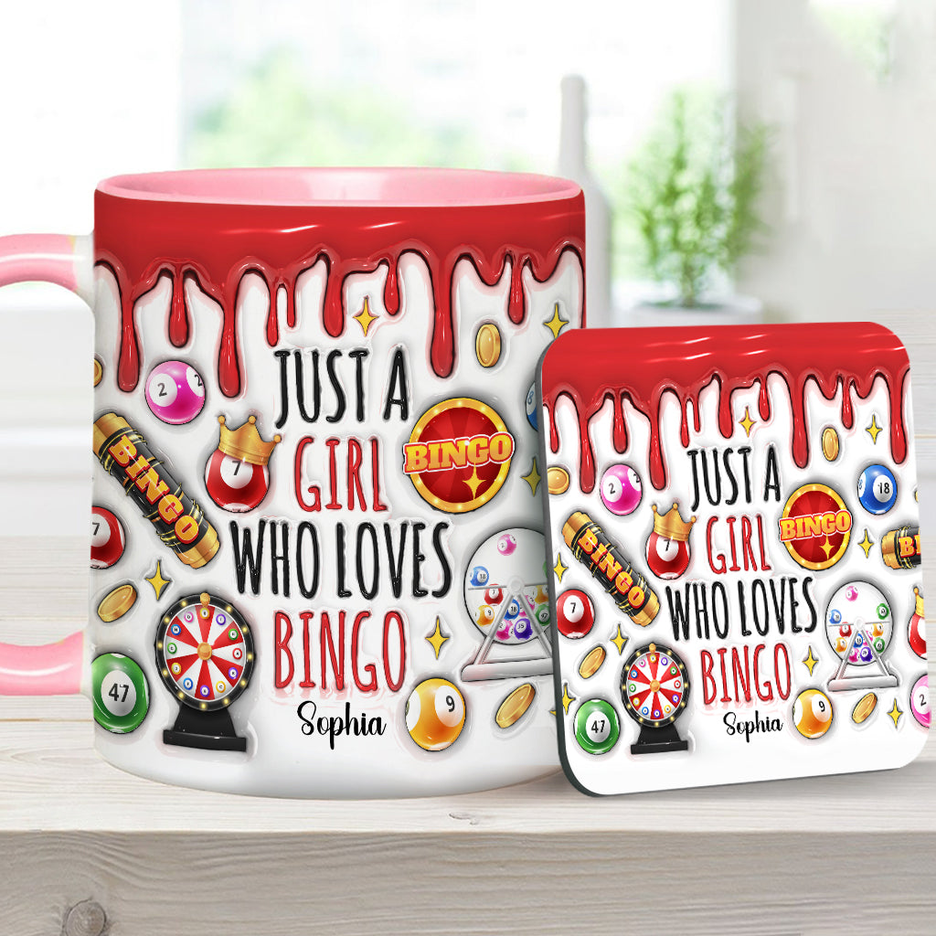 Just A Girl Who Loves Bingo - Personalized Bingo Player Accent Mug