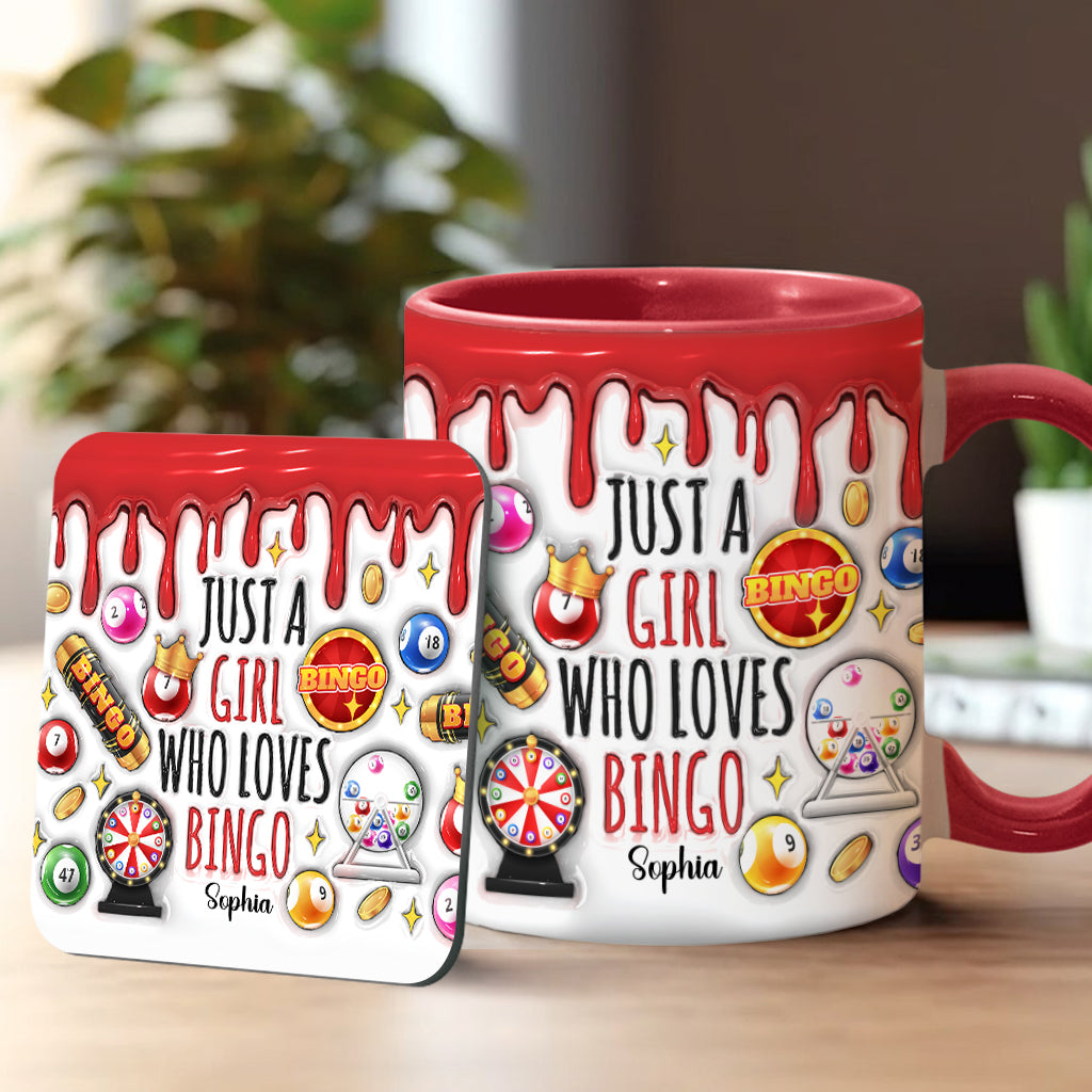 Just A Girl Who Loves Bingo - Personalized Bingo Player Accent Mug