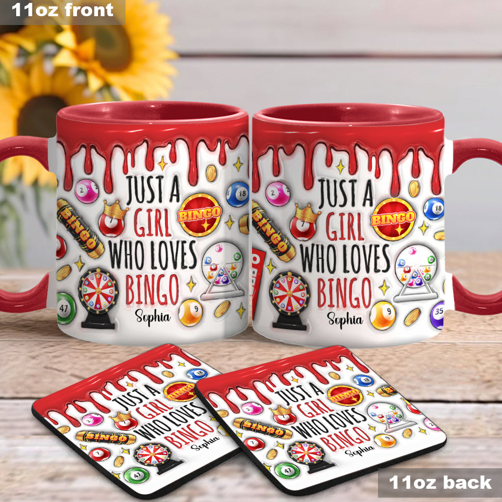 Just A Girl Who Loves Bingo - Personalized Bingo Player Accent Mug