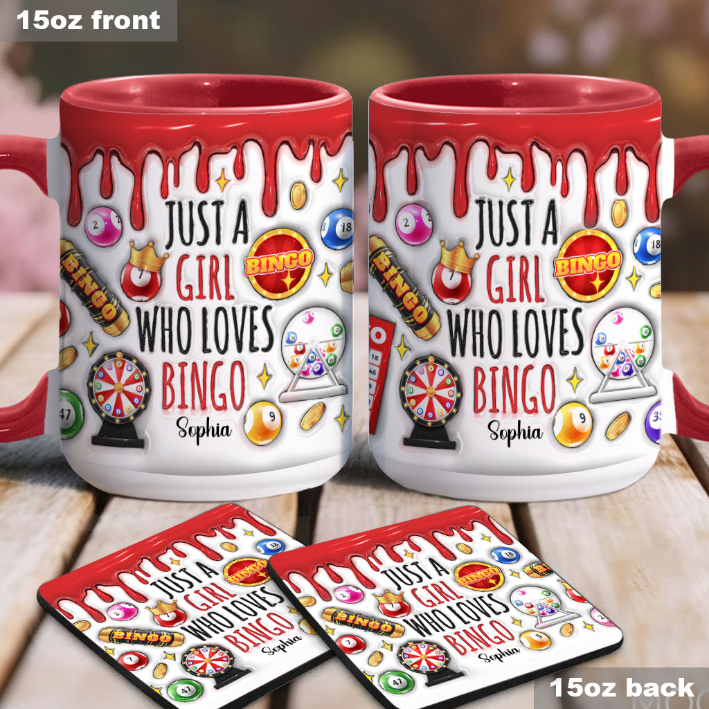 Just A Girl Who Loves Bingo - Personalized Bingo Player Accent Mug