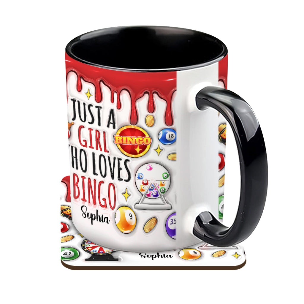 Just A Girl Who Loves Bingo - Personalized Bingo Player Accent Mug