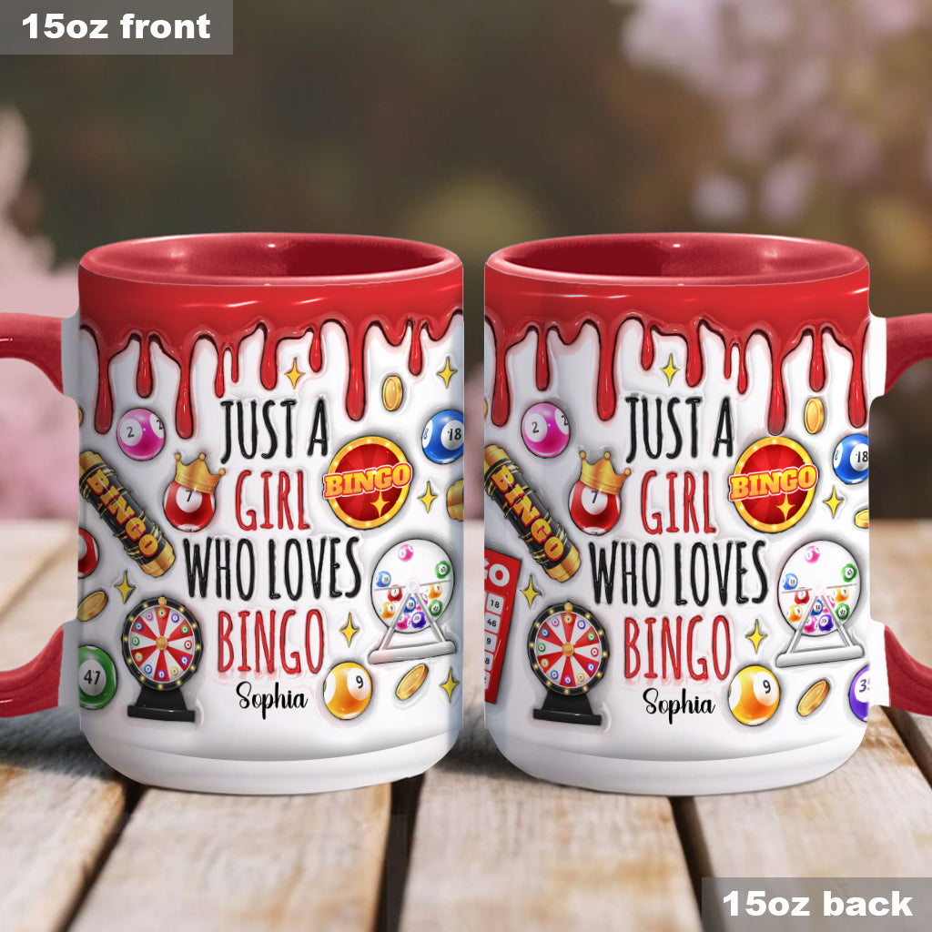 Just A Girl Who Loves Bingo - Personalized Bingo Player Accent Mug