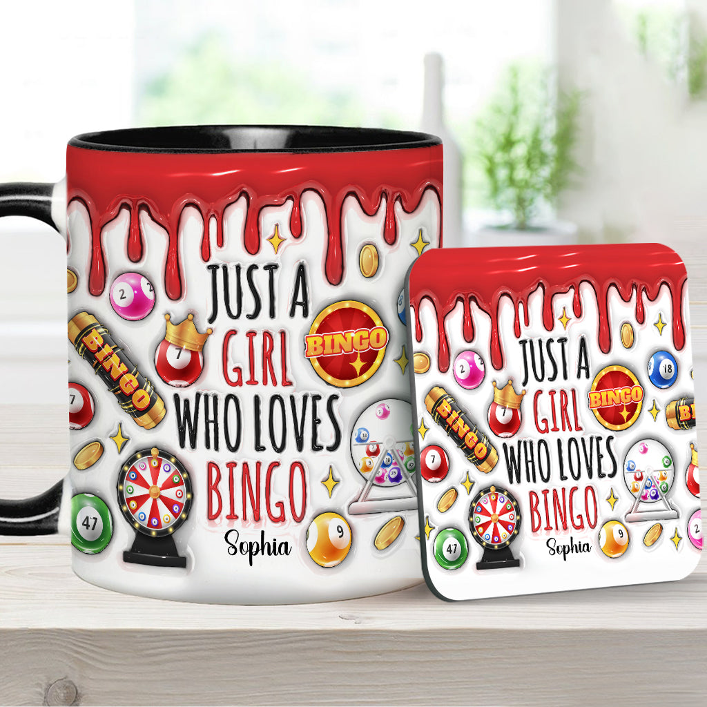 Just A Girl Who Loves Bingo - Personalized Bingo Player Accent Mug