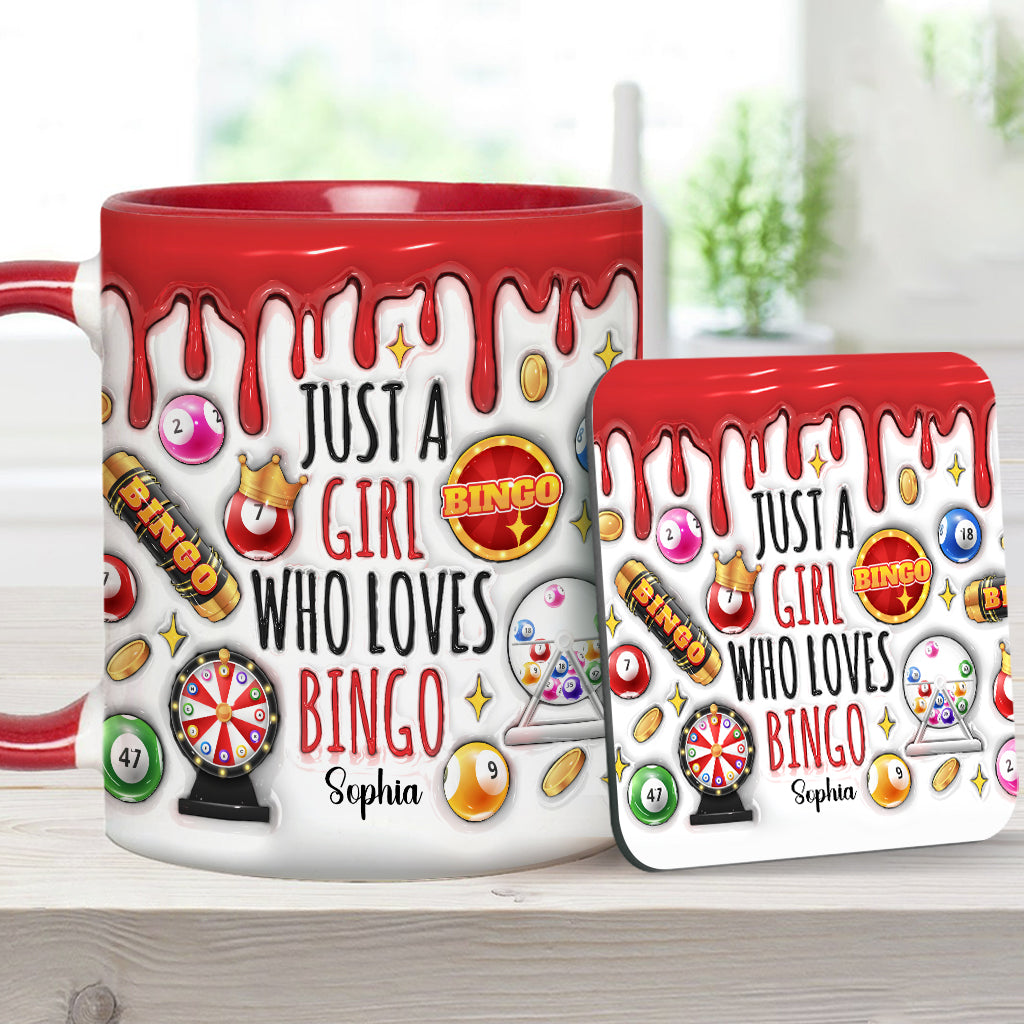 Just A Girl Who Loves Bingo - Personalized Bingo Player Accent Mug