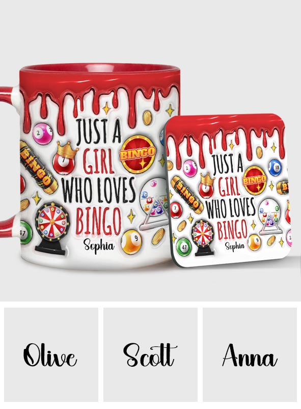 Just A Girl Who Loves Bingo - Personalized Bingo Player Accent Mug