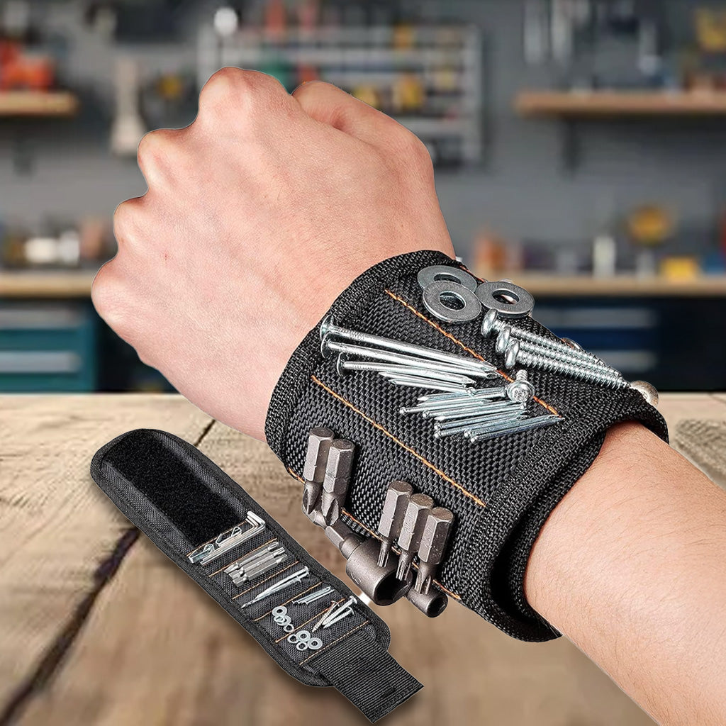 Magnetic Wristband For Holding Screws Nails And Drill Bits