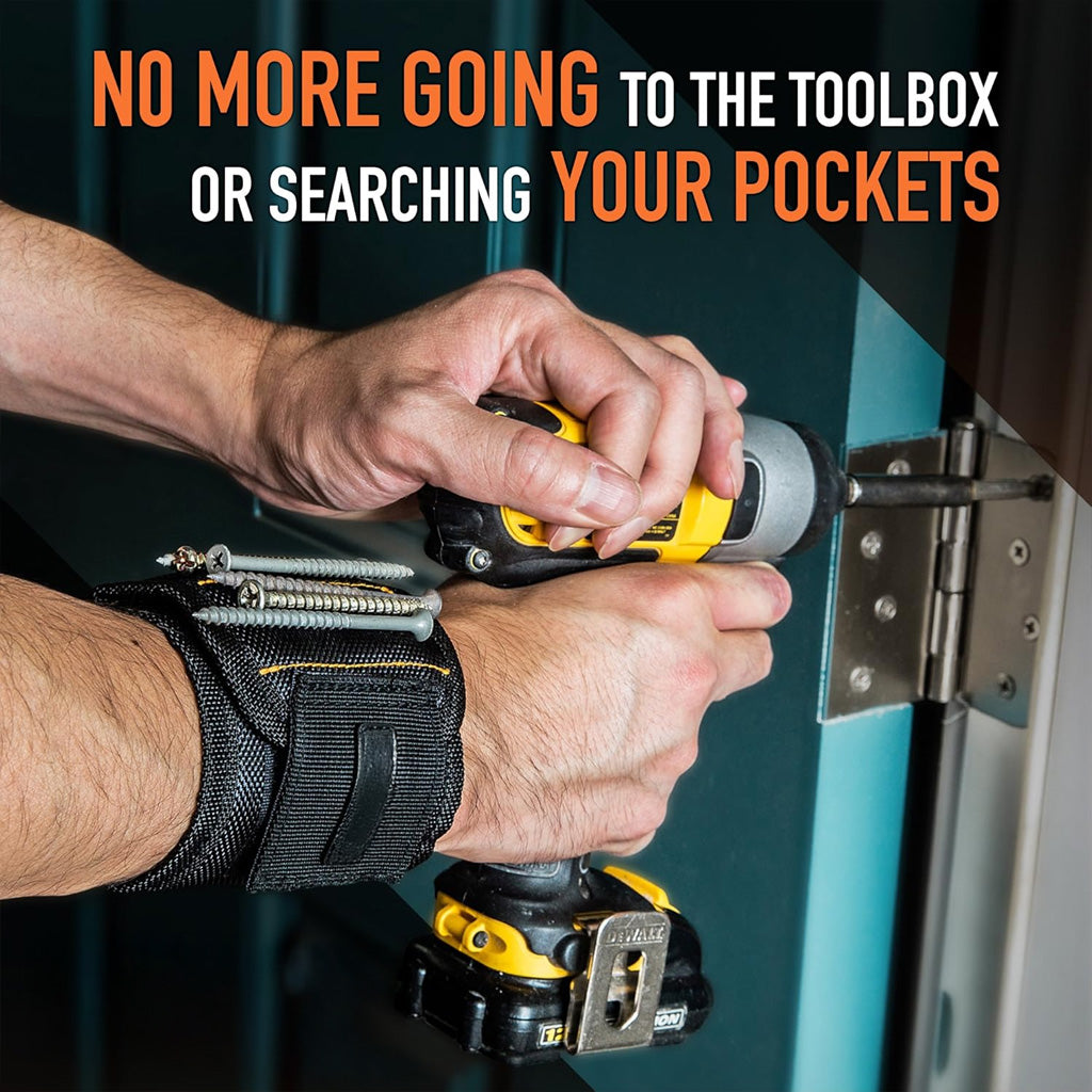 Magnetic Wristband For Holding Screws Nails And Drill Bits