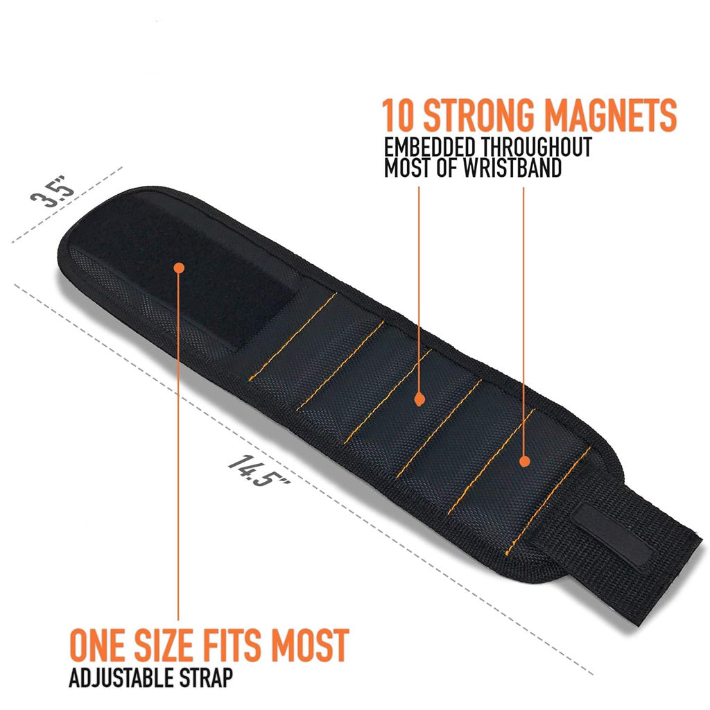 Magnetic Wristband For Holding Screws Nails And Drill Bits