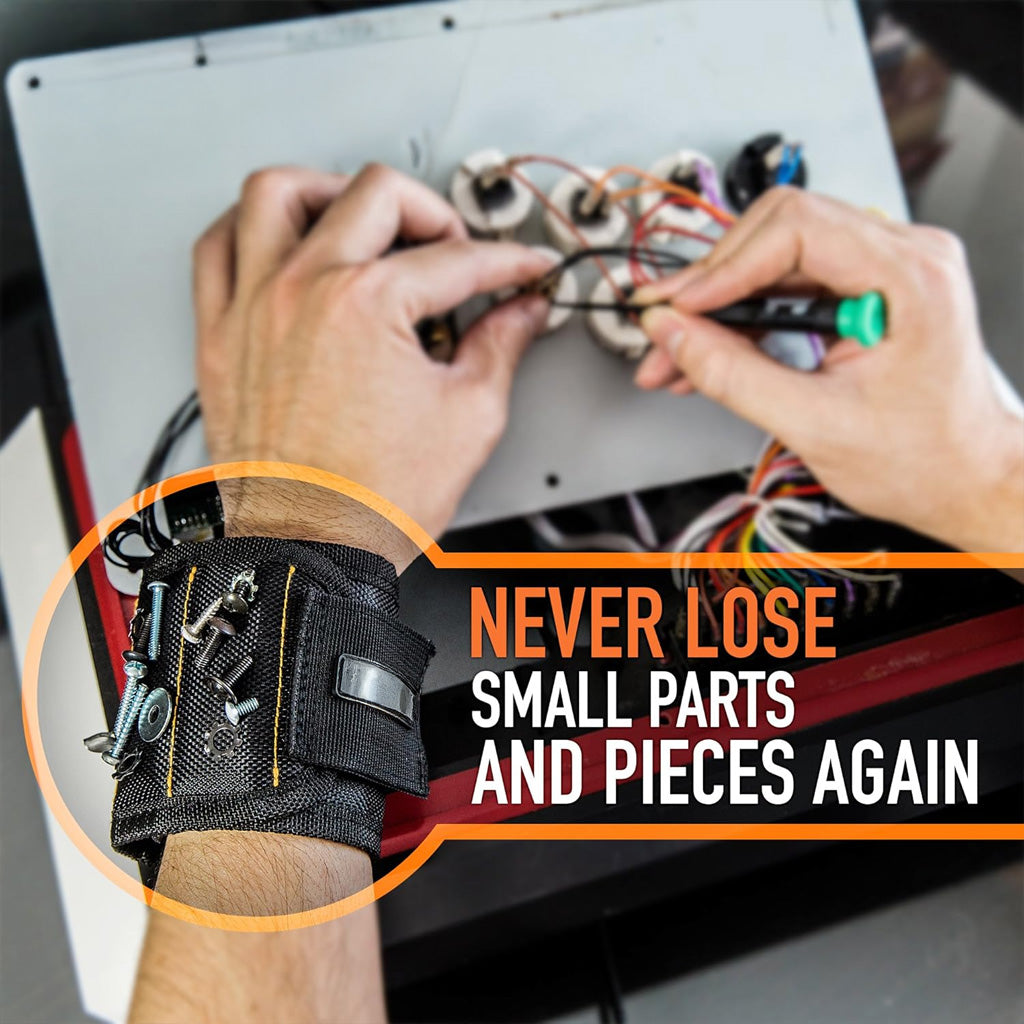 Magnetic Wristband For Holding Screws Nails And Drill Bits