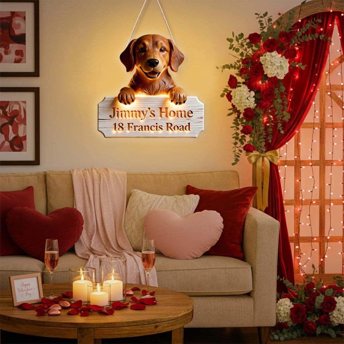 Light of Our Home - Personalized Dog LED Light Acrylic Sign