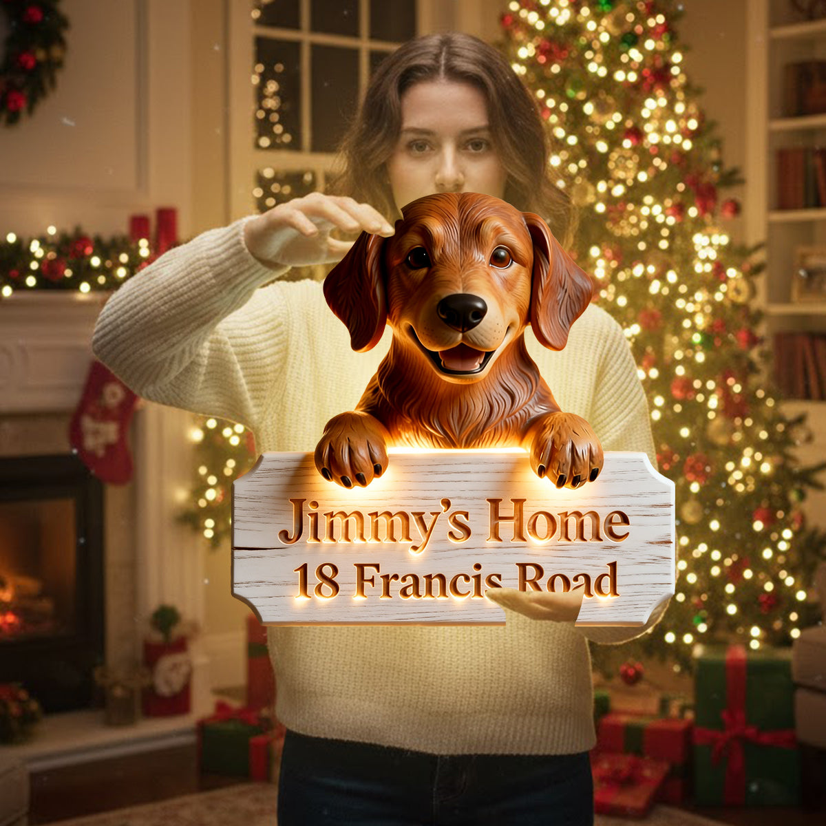 Light of Our Home - Personalized Dog LED Light Acrylic Sign