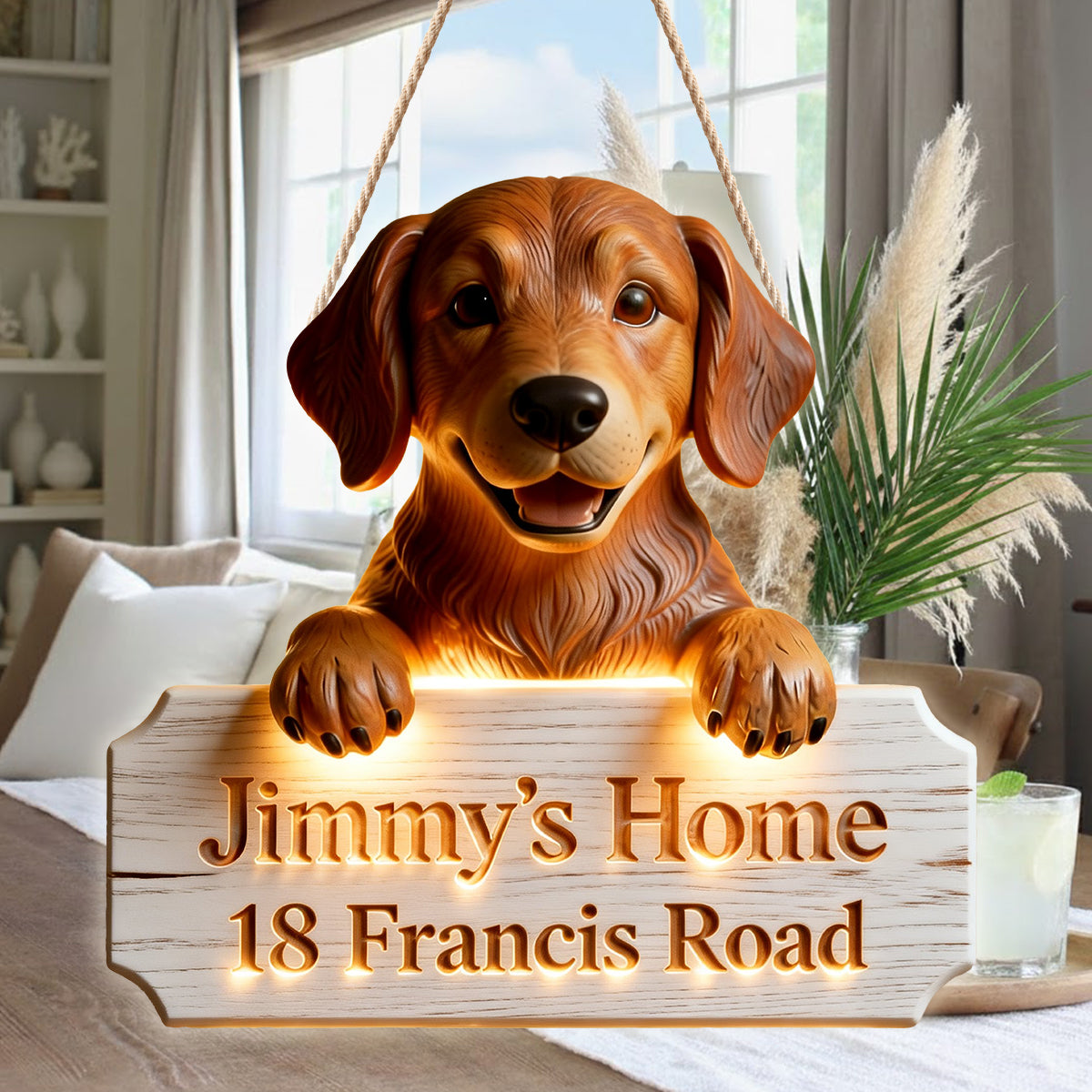 Light of Our Home - Personalized Dog LED Light Acrylic Sign