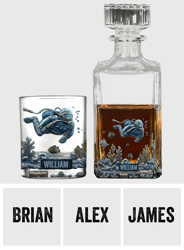 Ocean's Deep - Personalized Scuba Diving Whiskey Glass