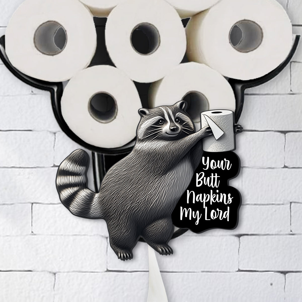 Funny Decoration - Personalized Raccoon Toilet Paper Holder Rack