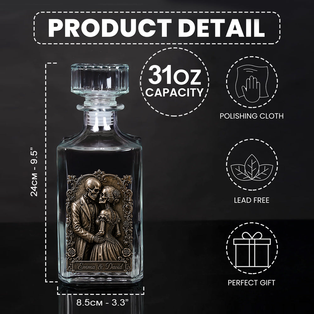 Till Death Do Us Part - Personalized Skull Whiskey Decanter Set