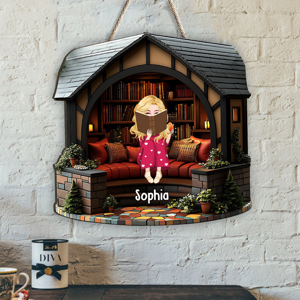 My Library - Personalized Book Custom Shaped Wood Sign