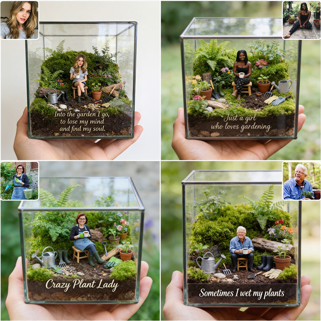 Into The Garden I Go Terrarium Inspired Custom Photo - Personalized Gardening Custom Shaped Acrylic Plaque