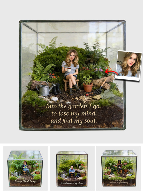 Into The Garden I Go Terrarium Inspired Custom Photo - Personalized Gardening Custom Shaped Acrylic Plaque