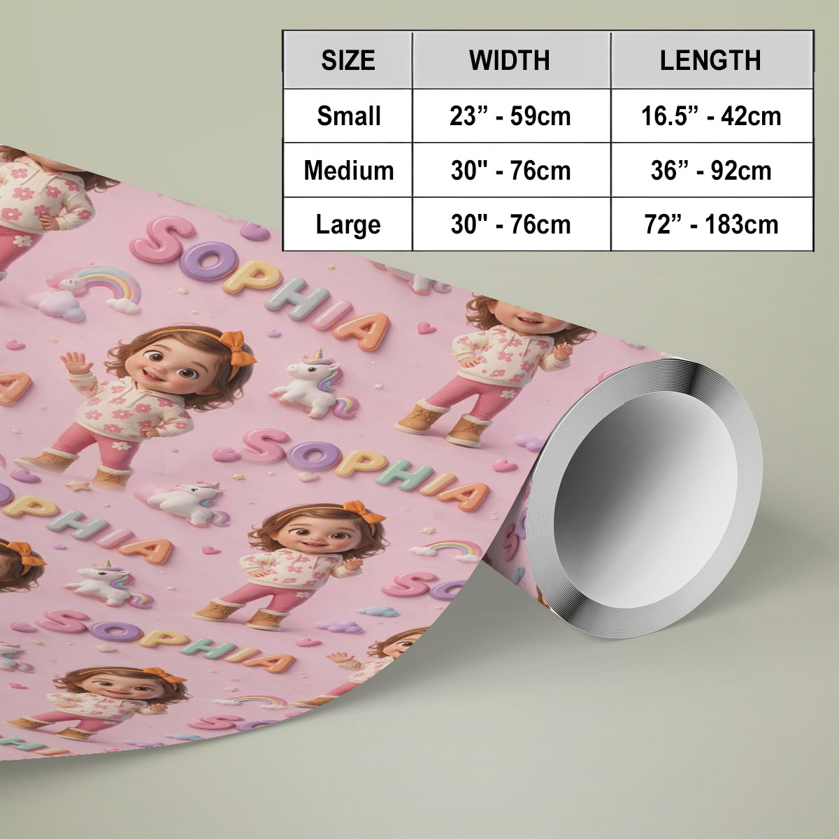 Custom Kid Gift Paper Wrap - Personalized Kid Wrapping Papers