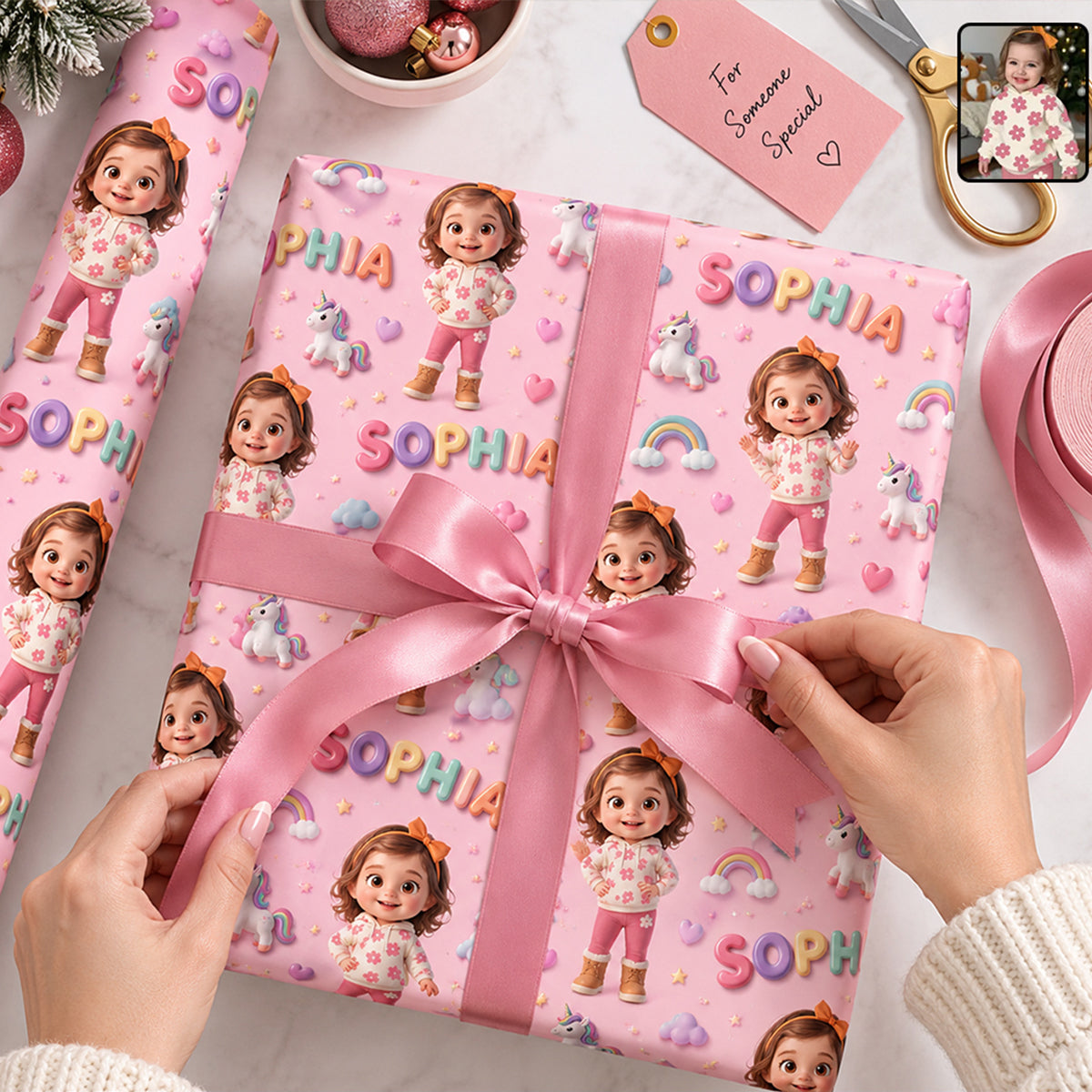 Custom Kid Gift Paper Wrap - Personalized Kid Wrapping Papers