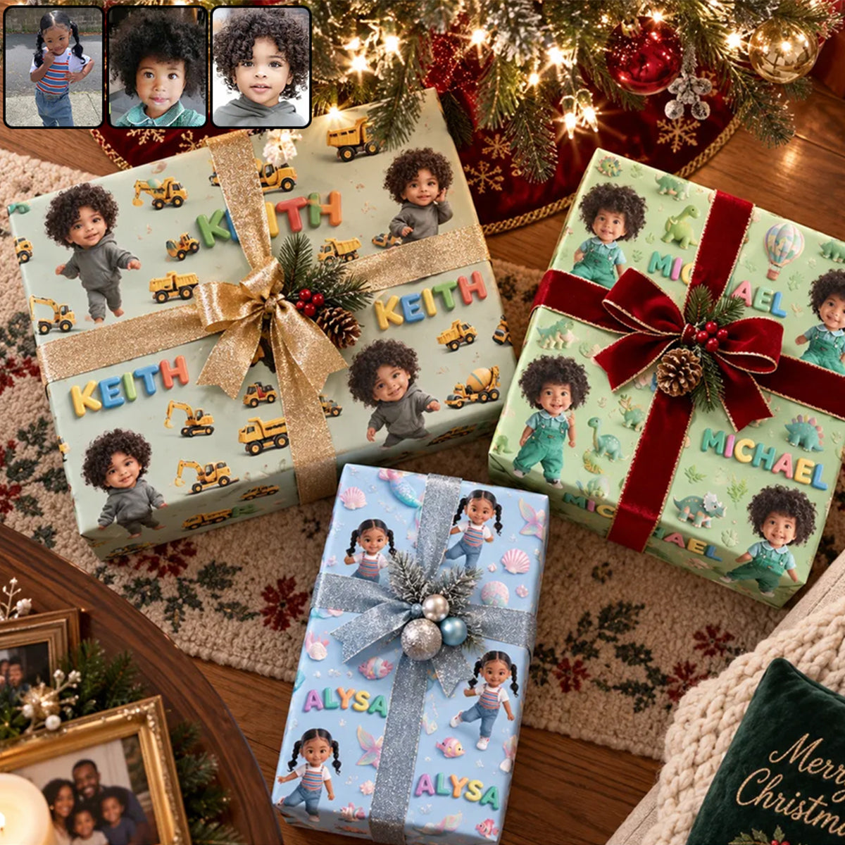 Custom Kid Gift Paper Wrap - Personalized Kid Wrapping Papers